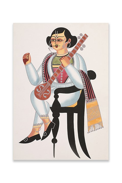 Man holding Sitar