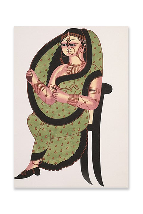 Woman in Green Saree