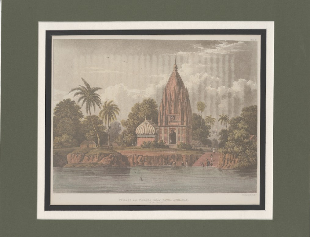 Ganga Jumna Series - Village and Pagoda below Patna, Azimabad