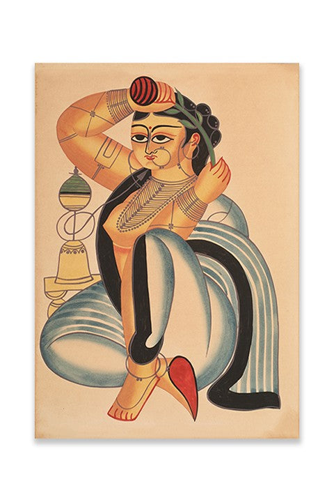 Woman in Blue Saree