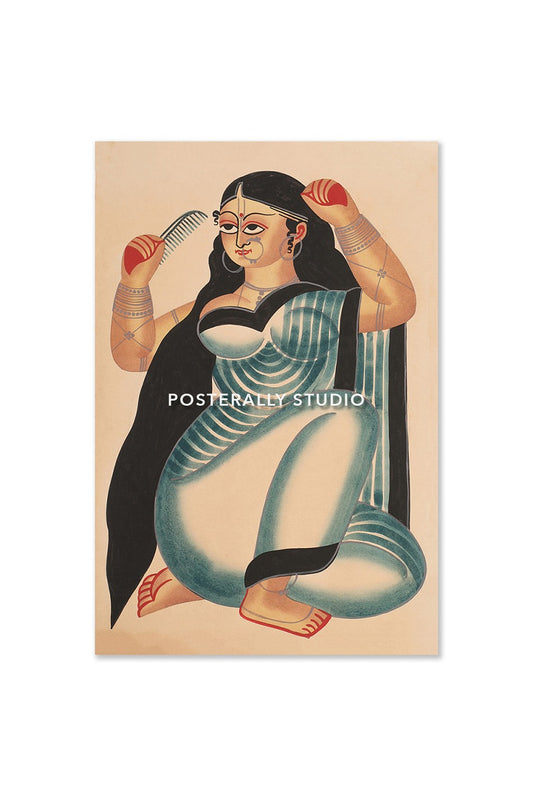 A Woman Making Her Hair