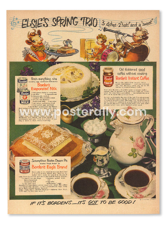 Borden's Instant Coffee, Evaporated Milk and Condensed Milk (1947)