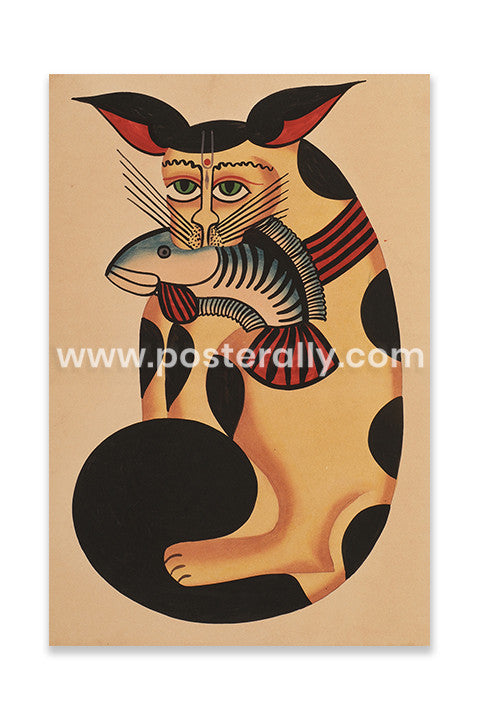 Cat Holding a Fish in Mouth