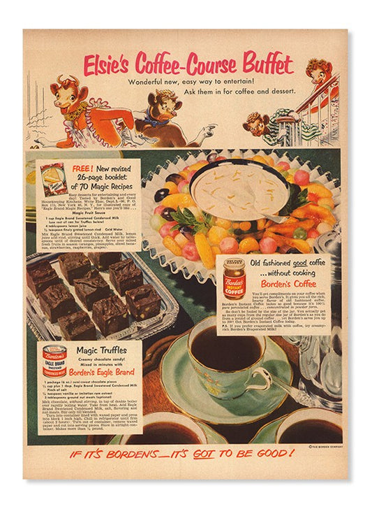Borden’s Elsie Cow Coffee Eagle Brand Buffet (1950)