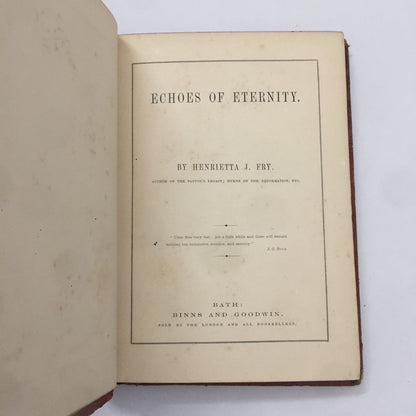 Echoes of Eternity by Henrietta J. Fry. (1859)