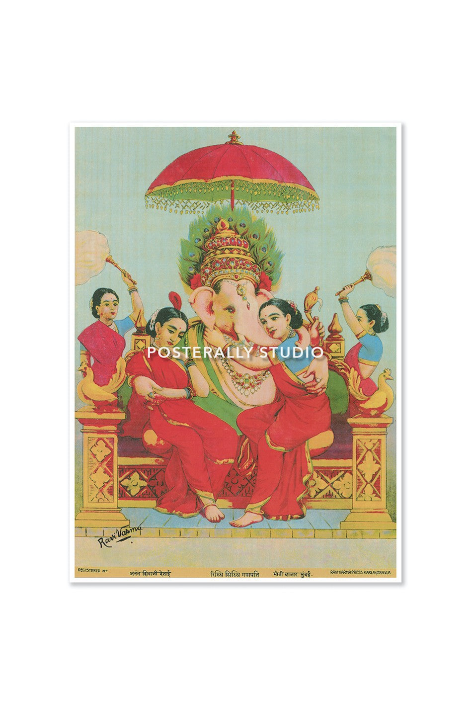 Riddhi Siddhi Ganpati by Raja Ravi Varma