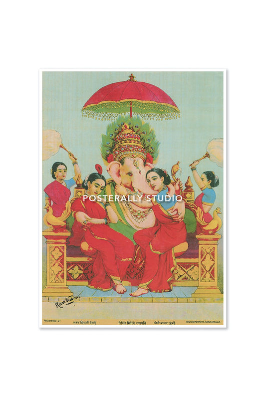 Riddhi Siddhi Ganpati by Raja Ravi Varma
