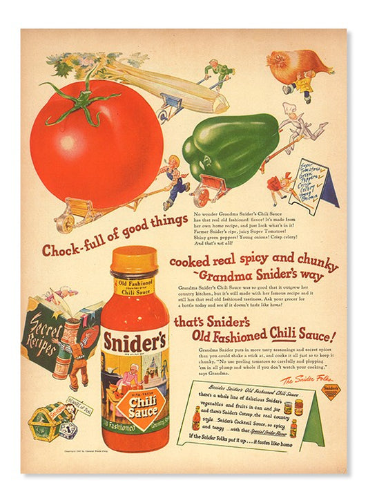 Snider's Chilli Sauce (1940's)