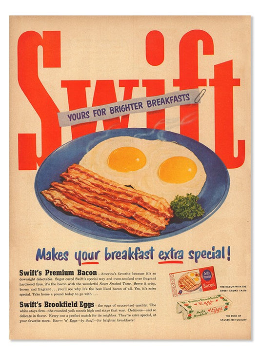 Swift's Premium Bacon & Brookfield Eggs (1950's)