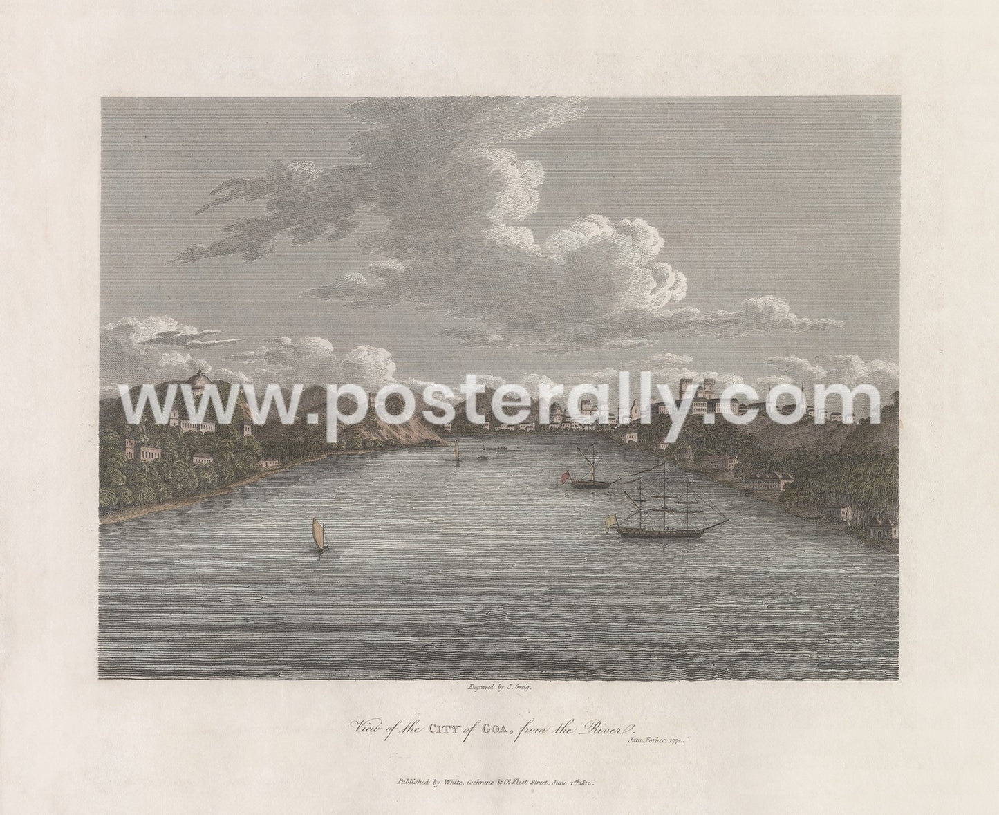 View of the city of Goa, from the river
