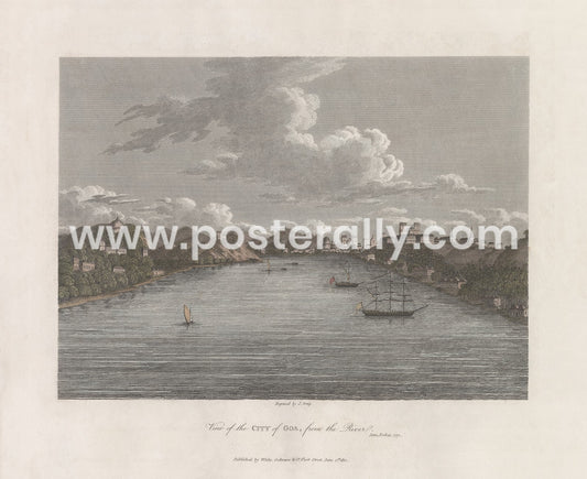 View of the city of Goa, from the river