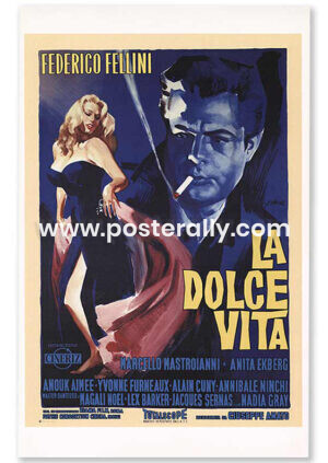 Buy La Dolce Vita 1960 Hollywood Movie Poster. Directed by Federico Fellini. Buy Movie Posters online India. Hollywood Posters and Bollywood Posters.