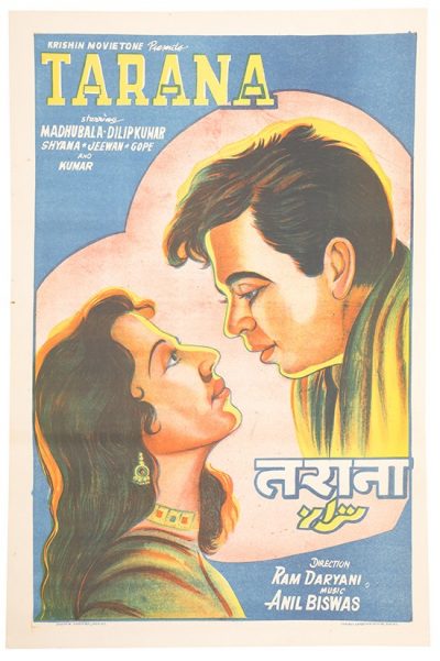 Tarana Original Movie Poster. Directed by Ram Daryani. Starring Madhubala, Dilip Kumar, Shyama. Buy Original Vintage Bollywood Posters online.