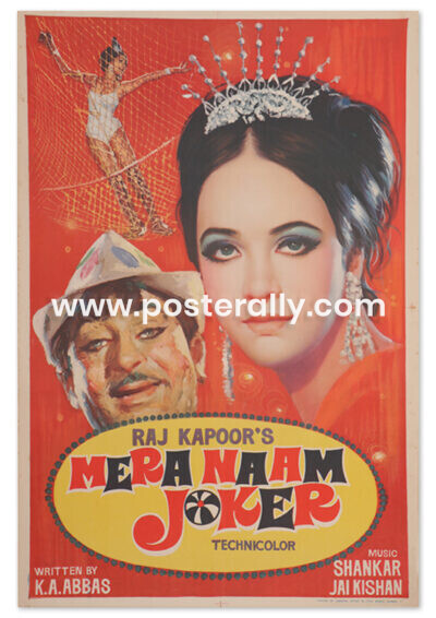 Buy Mera Naam Joker 1970 Original Bollywood Movie Poster. Starring Raj Kapoor, Simi Garewal, Rishi Kapoor, Kseniya Ryabinkina, Padmini, Manoj Kumar, Dharmen