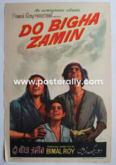 Buy Do Bigha Zamin 1953 Original Bollywood Movie Poster. Starring Balraj Sahni, Nirupa Roy and Meena Kumari. Directed by Bimal Roy. 
