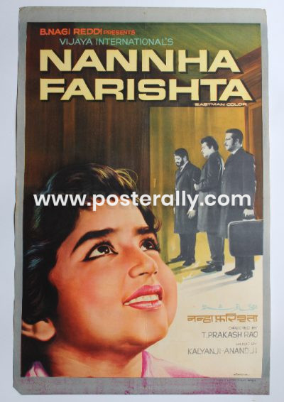 Buy Nanha Farishta 1969 Original Bollywood Movie Poster. Starring Pran, Ajit, Anwar Hussain, Baby Rani. Directed by T. Prakashrao.