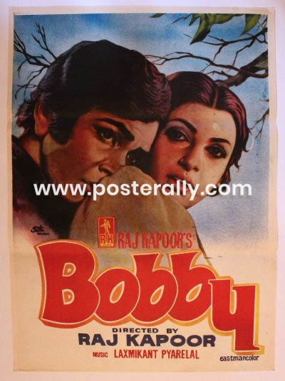Buy Bobby 1973 Bollywood Movie Poster. Starring Rishi Kapoor, Dimple Kapadia, Prem Nath, Pran. Directed by Raj Kapoor. Vintage Bollywood Posters online.