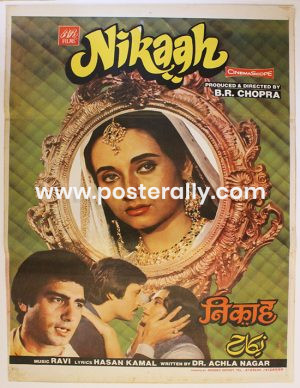 Buy Nikaah 1971 Bollywood Movie Poster. Starring Raj Babbar, Deepak Parashar and Salma Agha Directed by B.R. Chopra.