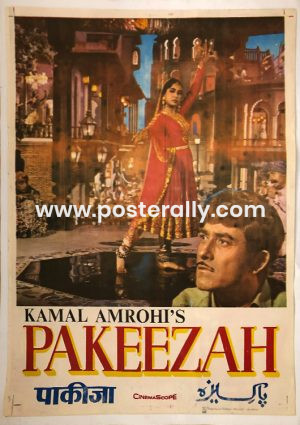 Buy Pakeezah 1972 Bollywood Movie Poster. Starring Ashok Kumar, Meena Kumari and Raaj Kumar. Directed by Kamal Amrohi. Vintage Bollywood Posters.