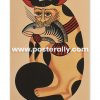 Cat Holding a Fish in Mouth Kalighat Painting. Buy Kalighat Paintings online. Indian Folk Art Paintings from West Bengal for sale. Buy rare vintage art.