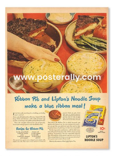 Buy Vintage Ad Prints - Lipton's Noodle Soup (1940's) | Kitchen Prints ...