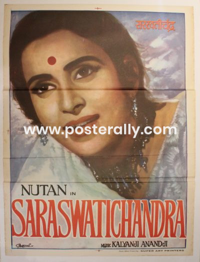 Buy Saraswatichandra 1958 Bollywood Movie Poster. Starring Nutan and Manish. Directed by Govind Saraiya. Buy Vintage Bollywood Posters online.