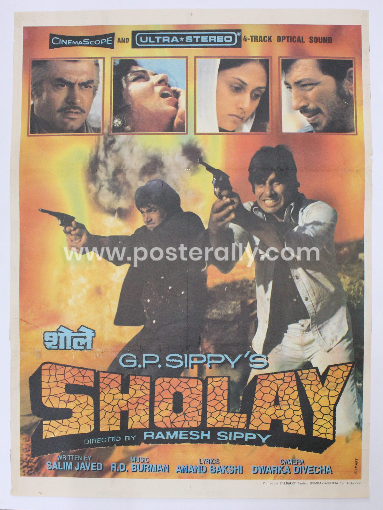 Buy Sholay 1975 Original Bollywood Movie Poster - Posterally Studio ...